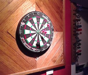 The winning throw in the recent inter-station darts tournament