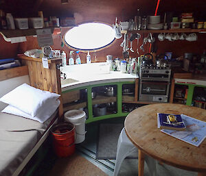 Inside Brothers Point hut on Macquarie Island