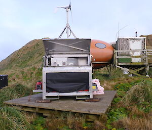 The Brothers Point RAPS petrol generator, batteries and wind turbine