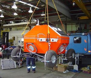 The Heard Island RAPS unit constructed on wheels in the workshop