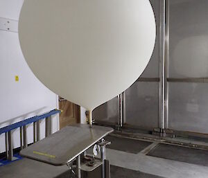 Hydrogen balloon filling in the balloon shed on Macquarie Island