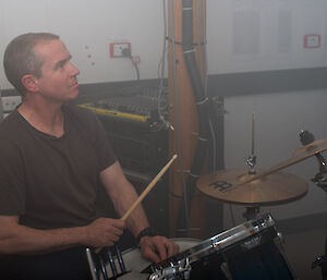 Drummer playing the drums