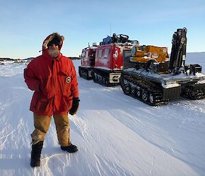 Rob Cullen in front of a Haggland returning from Woop Woop in 2012