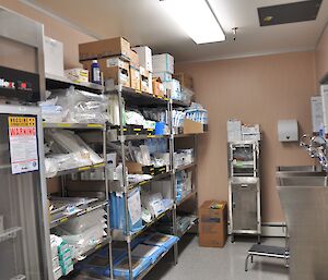 This room is where we scrub if required for surgery and it also has our vacination fridge