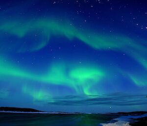 The Aurora on 15 March which is spectacular over Mawson