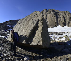 Kate attempting to move a large boulder I don’t think so