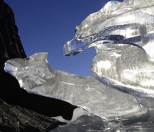 An amazing ice sculpture polished to a mirror finish