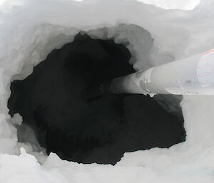 A view of the melt bell cavern which shows why all the safety precautions were taken