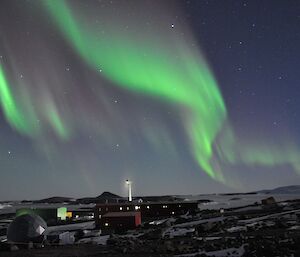 The green Aurora over Mawson