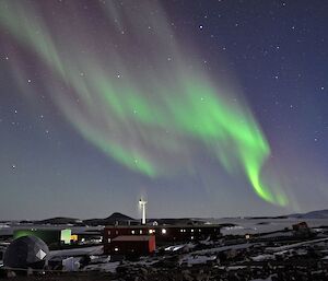 The Aurora light up the ski over Mawson