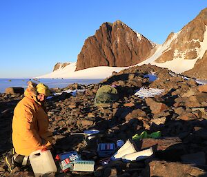 New expeditioners learning field skills at Rumdoodle in the North Masson Ranges