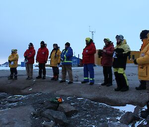 Expeditioners gather for the dawn service