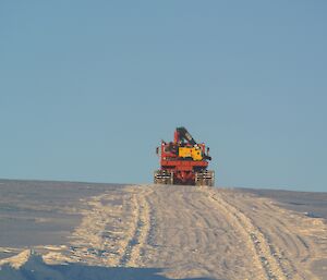 The pioneer is at the top of the slope and onto the plateau for the long slow trip