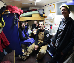 The inside of Colbeck hut and the fish eye lens on the camera makes it look large enough for 6 people.