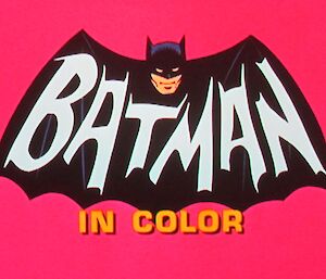 The old Batman TV show logo with Batman written over large bat wings
