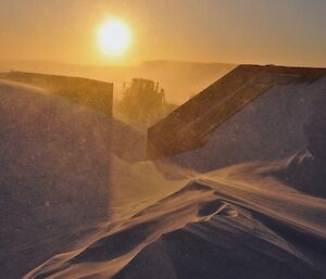 Blizz tails which are created by blizzards are claiming the heritage huts.