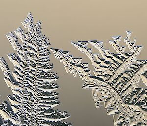 Ice crystals shaped like strange medieval weapons.