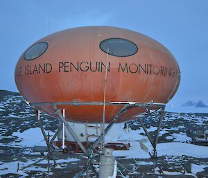 A view of the Bechervaise Island googie where two researchers live in summer..