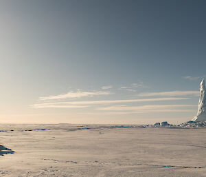 The shapes of the ice bergs are spectacular with this one looking to have a tower on one end.