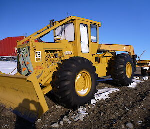 The cab of our skid steer loader full of blizz snow.