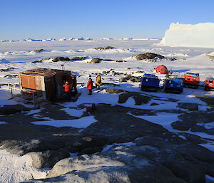 Macey hut which consists of a old style hut and also a fiberglass hut.