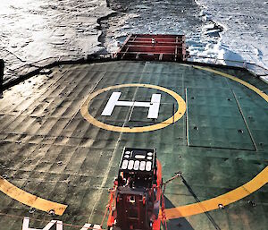 The view from the stern of the Aurora Australis and our path through the ice.