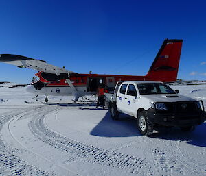 The Twin Otter airplane that delivered us from Davis to Mawson.