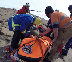 Patient almost ready for transport to SAR Hägglunds