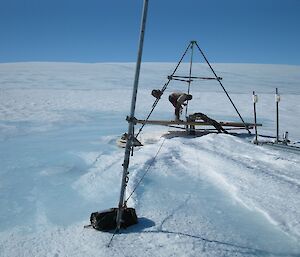 melt bell measuring to see how much water is available for pumping.