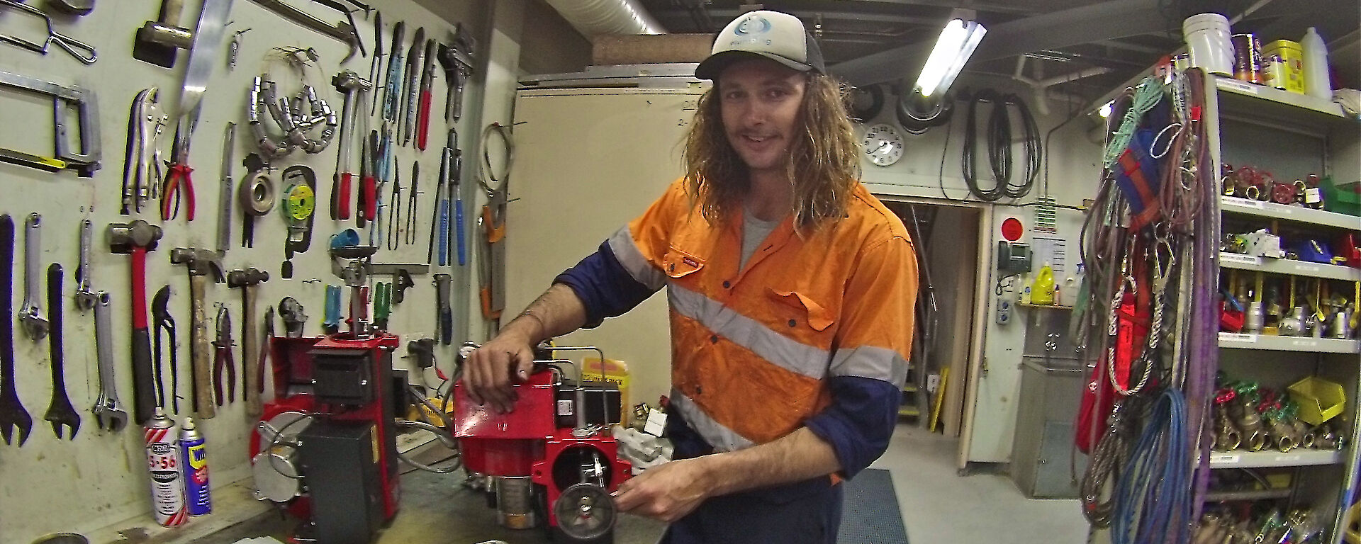 James servicing the oil burners.