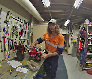 James servicing the oil burners.