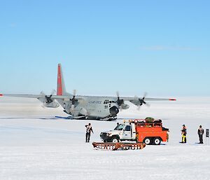 C130 Hercules landing at Wilkins