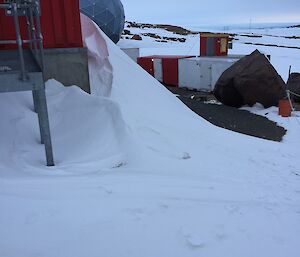 a walkway covered in snow