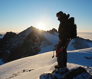 A man standing on a Mountain