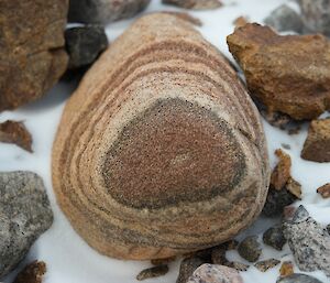 A rock with multiple different colours