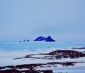 a Mountain range in the far distance