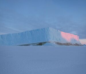 An iceberg with algae around the bottom