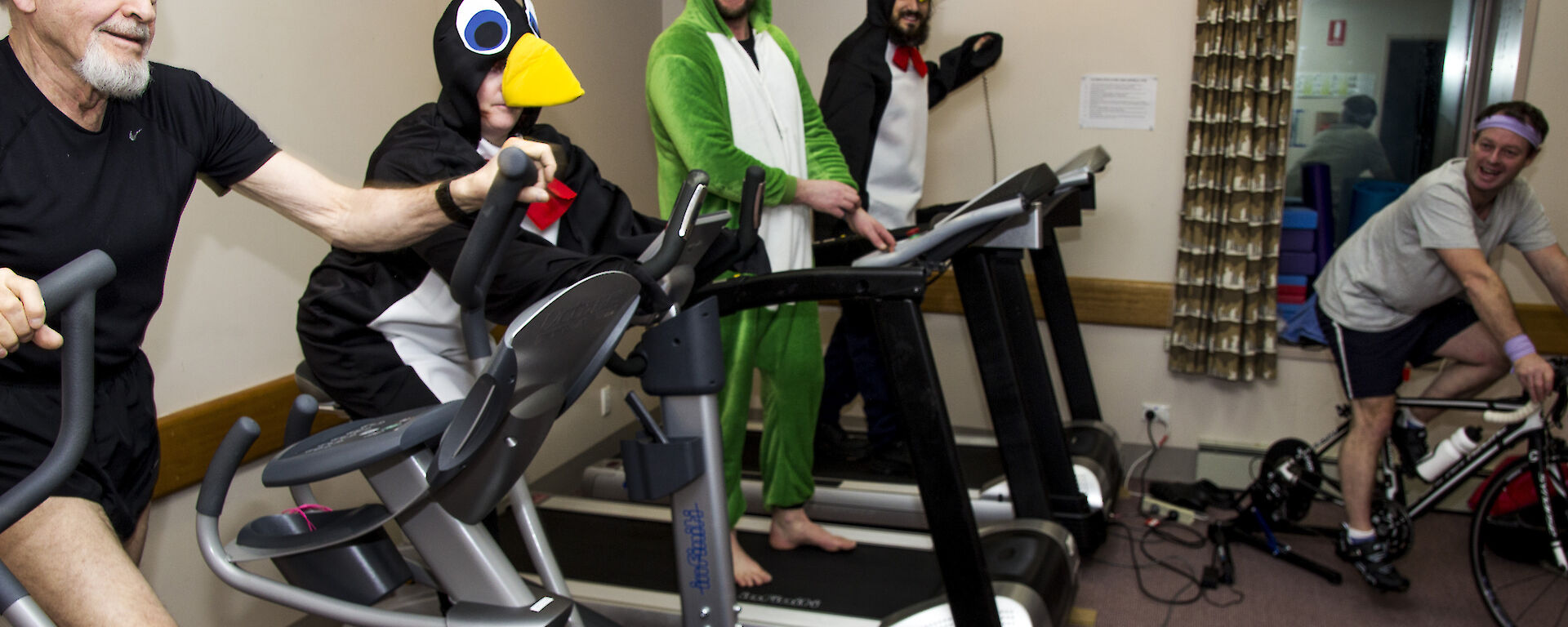 People walking on treadmills
