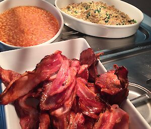a variety of breakfast dishes