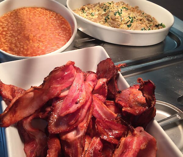 a variety of breakfast dishes