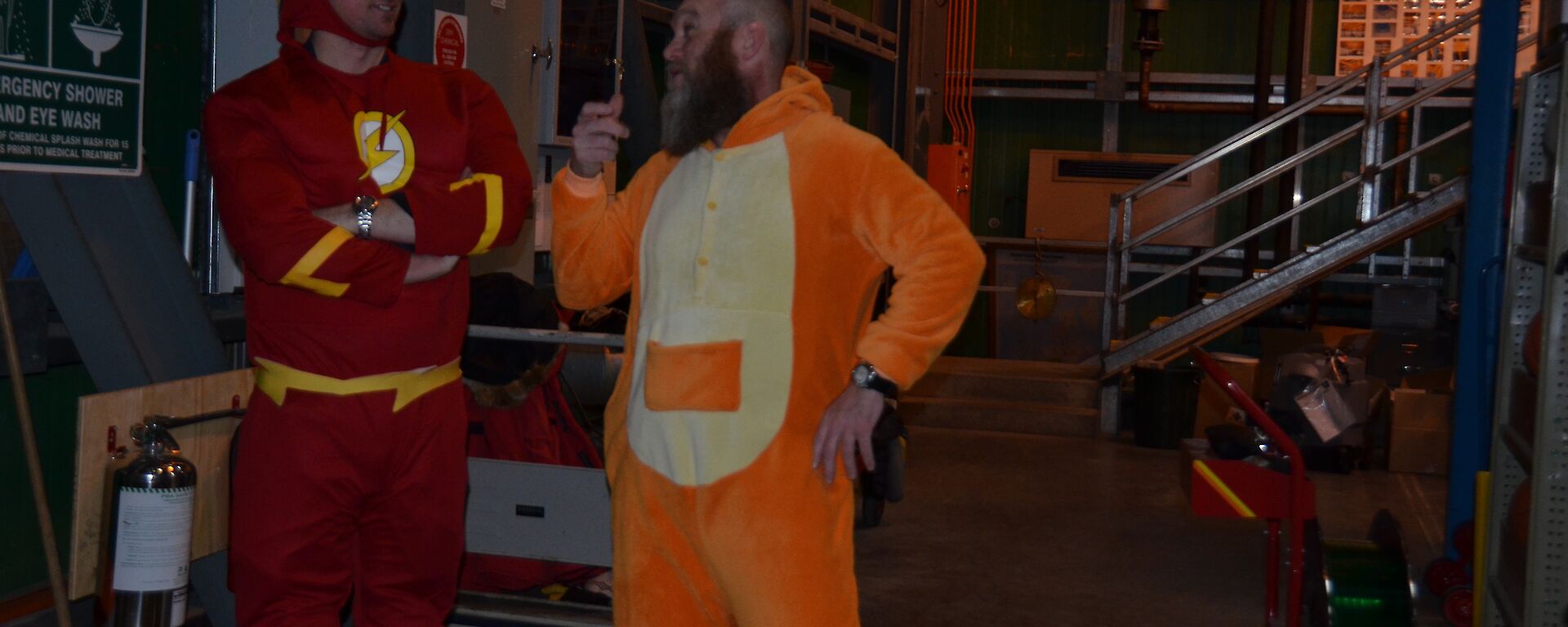 Expeditioners dressed up as Pokemon characters