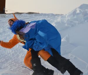 Expeditioners filming a scene Pkemon and Flash Gordon