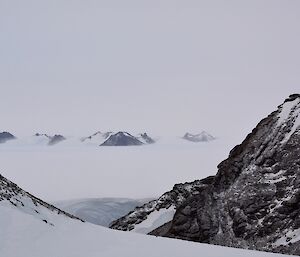 a view across some mountains