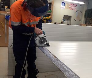 cutting a 100mm thick wall panel