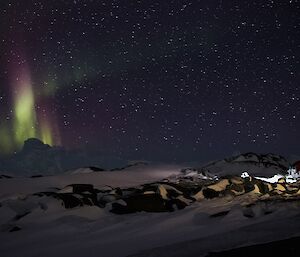 An aurora over Macey Island