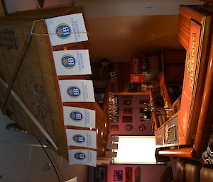 A bar with german beer bunting