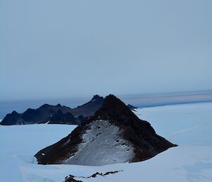 A view across the spine of a mountain range