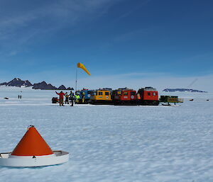 The three Häggs with expeditioners waiting for the Basler to arrive