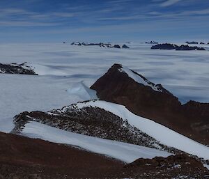 The Framnes Mts from the top of Mt Henderson showing a spectacular view