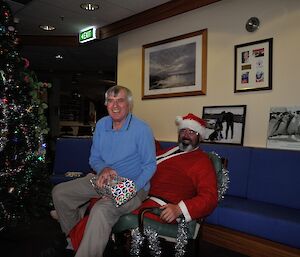 Tony was last to receive his gift from Santa at Mawson 2016